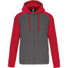 Grey Heather / Sporty Red