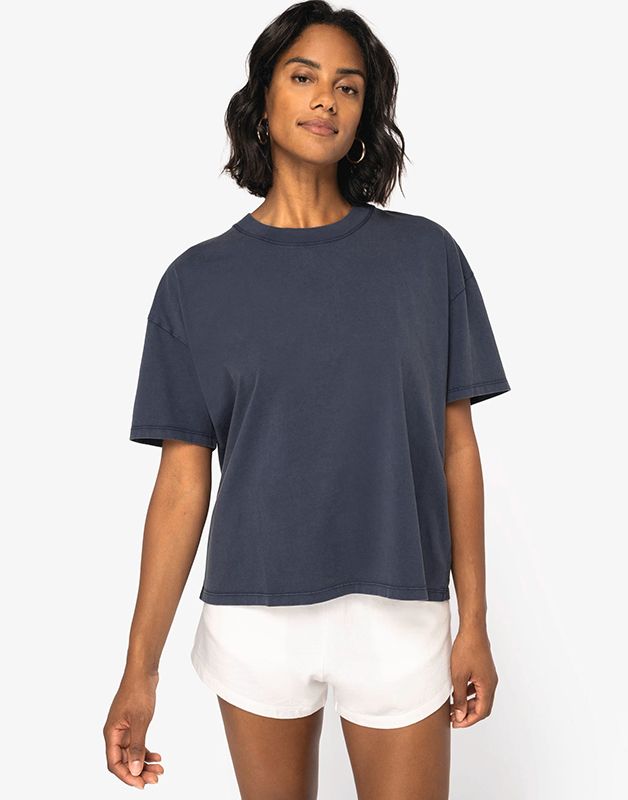 T-SHIRT ÉCORESPONSABLE OVERSIZE DÉLAVÉ FEMME