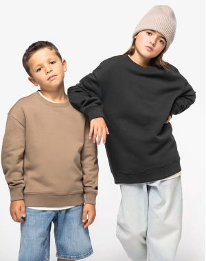 SWEAT-SHIRT ÉCORESPONSABLE À COL ROND OVERSIZE ENFANT