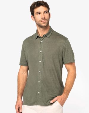 CHEMISE À MANCHES COURTES EN LIN HOMME