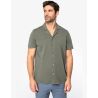 CHEMISE ÉCORESPONSABLE DÉLAVÉE EN JERSEY MANCHES COURTES À COL BOWLING HOMME
