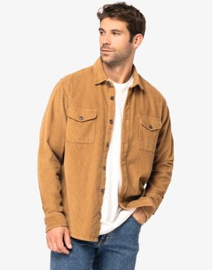 SURCHEMISE ÉCORESPONSABLE DÉLAVÉE EN VELOURS CÔTELÉ HOMME