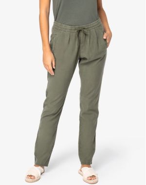 PANTALON ÉCORESPONSABLE DÉLAVÉ EN LYOCELL FEMME