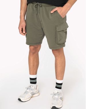 SHORT CARGO ÉCORESPONSABLE DÉLAVÉ FRENCH TERRY HOMME
