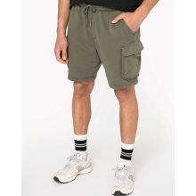 SHORT CARGO ÉCORESPONSABLE DÉLAVÉ FRENCH TERRY HOMME