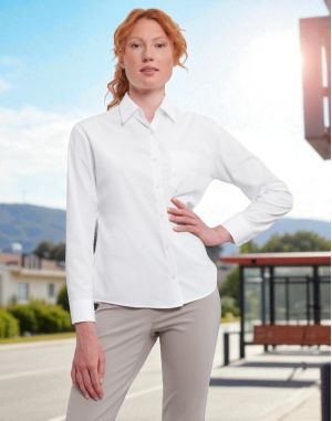 CHEMISE EN POPELINE CLASSIQUE MANCHES LONGUES FEMME