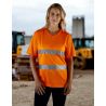 T-SHIRT COL V HAUTE VISIBILITÉ