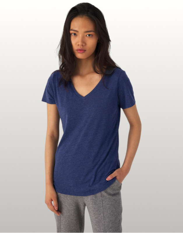 TEE-SHIRT COL V FEMME TRI-BLENDTW058B&C