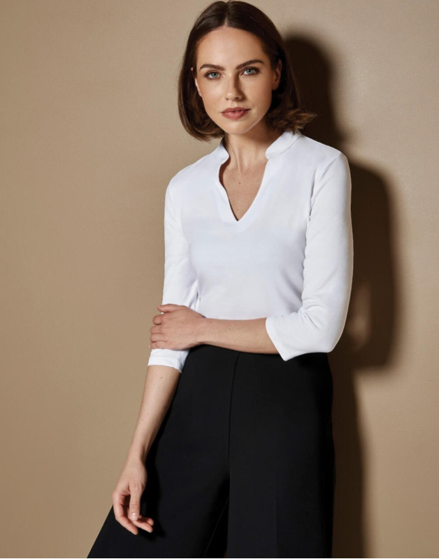 HAUT À COL MAO MANCHES 3/4KK785Kustom Kit