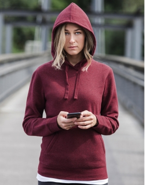 Ladies` Authentic Melange Hooded Sweat