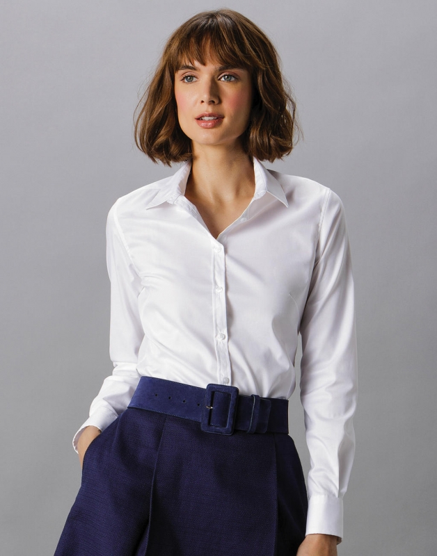 Women`s Tailored Fit Stretch Oxford Shirt LS