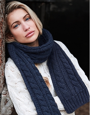 Cable Knit Melange Scarf