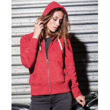 Sweat-shirt vintage zippé à capuche femme