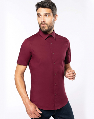 CHEMISE COTON/ÉLASTHANNE MANCHES COURTES