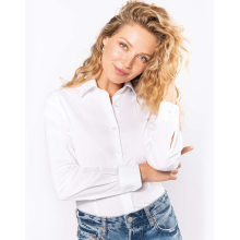 CHEMISE MANCHES LONGUES COTON/ÉLASTHANNE FEMME