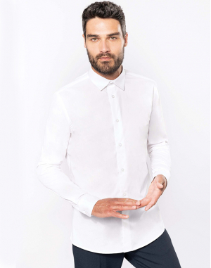 Chemise popeline manches longues homme
