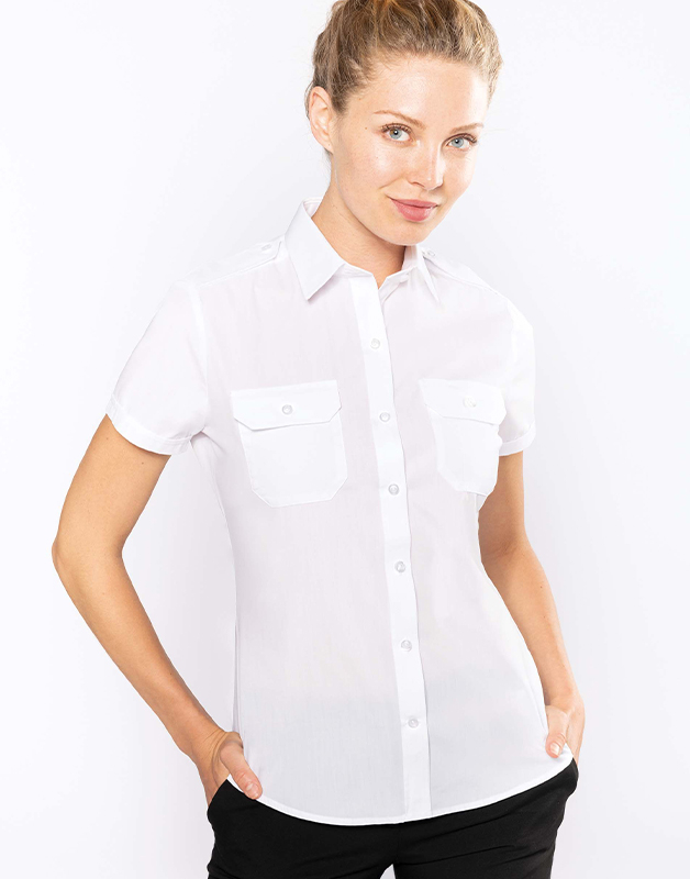 Chemise pilote manches courtes femme