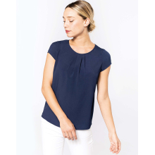 Blouse crêpe manches courtes femme