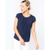 Blouse crêpe manches courtes femme