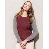 Sweat-shirt BIO bicolore col rond manches raglan femme