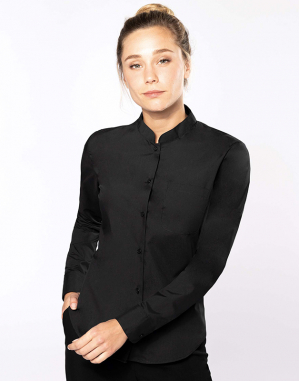 CHEMISE COL MAO MANCHES LONGUES FEMME