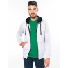 Sweat-shirt zippé capuche contrastée