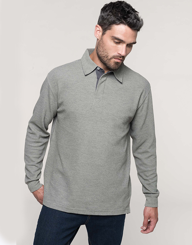 FRENCH RIB  POLO CÔTELÉ MANCHES LONGUES