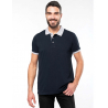 Polo piqué bicolore homme