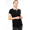 Polo piqué bicolore femme