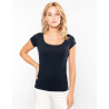 T-shirt col bateau manches courtes femme