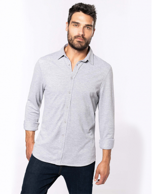 Chemise maille piquée manches longues