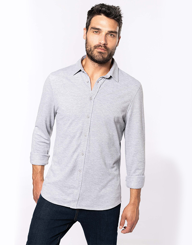 Chemise maille piquée manches longues