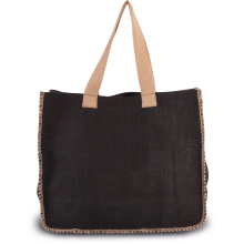 Sac en jute avec coutures contrastées