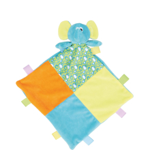 DOUDOU PLAT MULTICOLORE ÉLÉPHANT