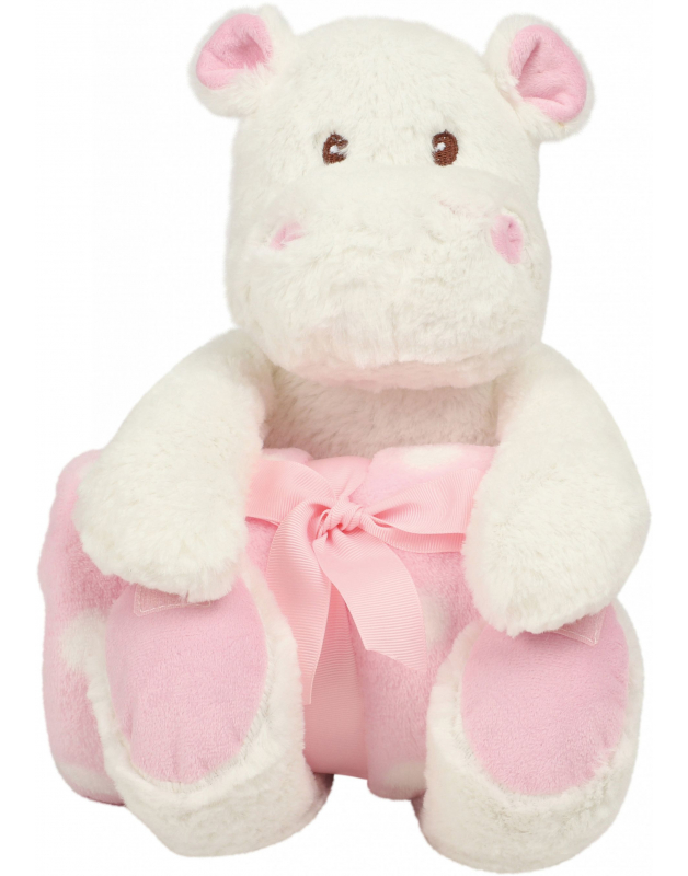 Peluche hippopotame avec couverture