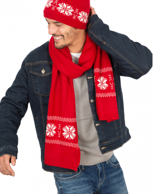 Echarpe de Noël tricotée motif étoiles